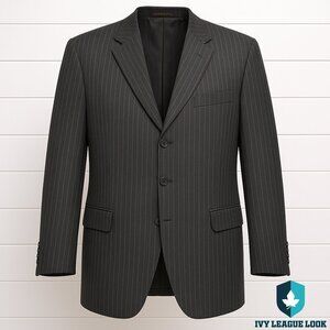 Jack Victor Charcoal Pinstripe Blazer 46L – Classic Montreal Tailoring
